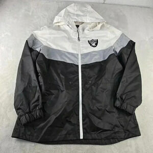 NFL Apparel Windbreaker jacket Raiders full zip Sz XL Womens Black White